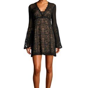 Prom Nanette Lepore Lace Samba Dress Trumpet Bell Sleeves NWOT